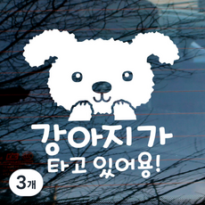 Mungkiwoldeu 汽車貼紙 可愛狗狗乘坐中, 3個, 反光紙