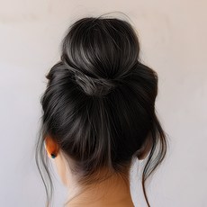 起毛假髮, 自然黑色, 2入