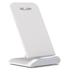 리큐엠 15W 고속 무선충전기 스탠드타입 QWC-Q1500, 화이트, 1개