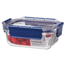 LocknLock 樂扣樂扣 頂級透明耐熱玻璃保鮮盒 長方形 380ml LBG422, 容器 + 蓋子, 1個