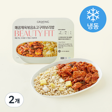 그리팅 뷰티핏 매콤 제육볶음 & 고구마 보리밥 (냉동), 240g, 2개