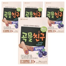 아이배냇 곡물친구 과자, 블루베리, 40g, 4개