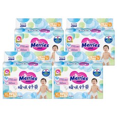 Merries 妙而舒 台灣公司貨 瞬吸舒爽黏貼型紙尿褲 12~20kg, XL, 176片