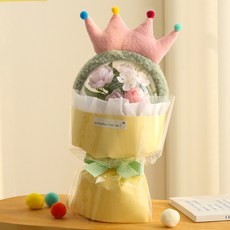 Beautiful Deco Sense 人造花皇冠髮箍壓克力氣球花束, 黃色, 1個