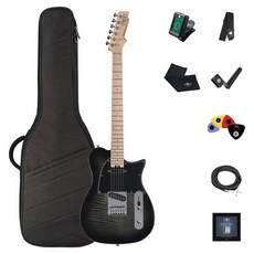 헥스 입문용 텔레캐스터 일렉 + 피크 랜덤발송, 메이플탑 블랙 선버스트(기타), T200SG/TBK, 1개