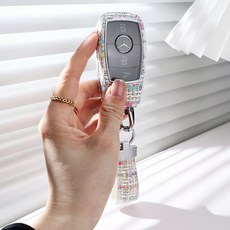 앤티스 벤츠 트위드 풀커버 키 케이스, 화이트