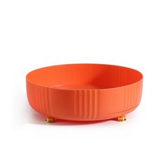 solve living 粉彩多用途冰箱化妝品旋轉托盤調味罐整理架, 橘色, 1個