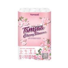 Tamsaa 三層捲筒衛生紙 櫻花香 27m 30捲, 天然紙漿, 無螢光劑, 柔軟舒適, 1袋