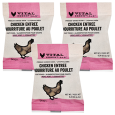 VITAL ESSENTIALS 凍乾鮮肉貓用生食餐 試吃包, 雞肉小顆粒, 0.24oz, 3包
