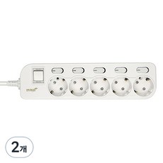 KUMHO Beongaepyo 新款獨立開關5孔延長線 WI-MC31655, 2個, 3m, 白色