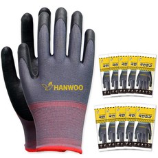 韓宇 NBR塗層多功能國民手套, 10組, 灰色