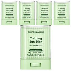 네이처리퍼블릭 캘리포니아 알로에 진정 선스틱 SPF50+ PA++++, 28g, 5개