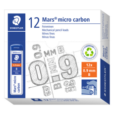 STAEDTLER 施德樓 Mars Micro Carbon 250 自動鉛筆芯 B, 0.9mm, 12個