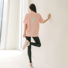 튜브트리 여성용 반팔 래쉬가드 + 워터레깅스 세트 BE8206L