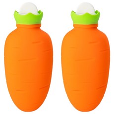 퀵살림 핸드워머 귀여운 당근모양 보온 물주머니 04 주황색 330ml, 2개