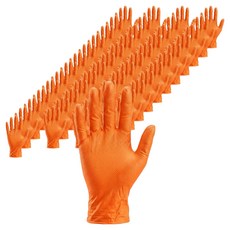 TIS 防滑多用途丁腈手套 雙手穿戴組, 橘色, 50套, 小(S)