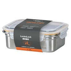 LocknLock 樂扣樂扣 極簡不鏽鋼保鮮盒 1.2L B3C12, 容器 + 蓋子, 1個