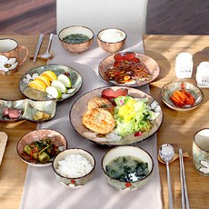 Royal Essex Sodam 雙人家庭餐具組 12件 粉紅色/綠色, 1套, 12件餐具