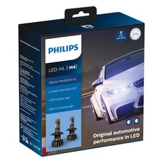 PHILIPS 飛利浦 台灣公司貨 Ultinon Pro9000 LED超亮鑽光頭燈 +250% 2個, H4, 1盒