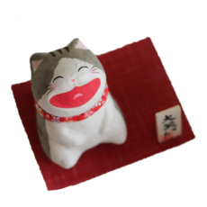 RYUKODO 龍虎堂 開運達摩和紙擺飾, 茶虎斑貓