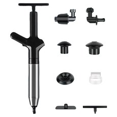 小麥購物 不鏽鋼馬桶疏通器9件組 L1279, 黑色