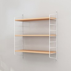 Market Plan 鋼製木板3層式牆壁置物架, 3層, 木頭色