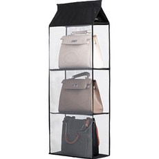 3層包包收納掛袋 黑色, 1入, 1入