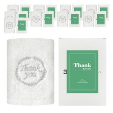 Songwol 松月 節慶活動感謝回禮 Thank You 毛巾 180g + 禮盒組, 象牙白, 10套