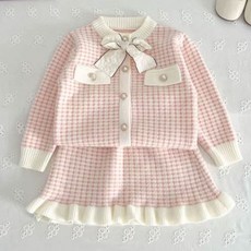 Arve 女童用蓬鬆針織衫 + 短裙套裝