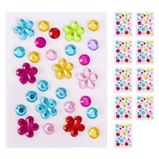 Inart 閃亮寶石貼紙, 花朵(隨機出貨), 10個