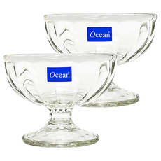 Ocean Glass Proffssional 直紋冰淇淋杯 205ml, 2個