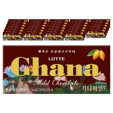 LOTTE 樂天 Ghana 加納 溫和牛奶巧克力, 70g, 40個