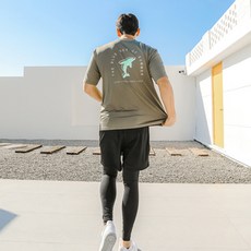 튜브트리 남성용 루즈핏 반팔 래쉬가드 상의 + 비치팬츠 세트 AE8206PL