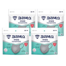 크리넥스 라이트핏 마스크 중형 KF94, 17개입, 4개, 라이트그레이