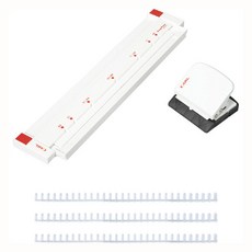 칼 펀칭형 30공펀치 GP-2630 A4B5 + 10mm WH 루즈링3p 세트, 화이트, 1개