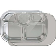 5格不鏽鋼餐盤, 混色, 單品, 1組