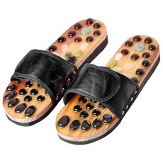 히든템 지압슬리퍼 약돌 235~240mm, 1세트, 다크 블랙