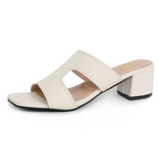 Rable 女款雙層氣墊穆勒拖鞋 5公分, 象牙白, 245