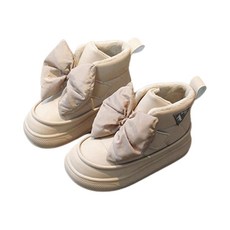 女童款大蝴蝶結加厚保暖雪靴