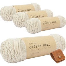 브랜드얀 올 뉴 코튼롤 4p + 솔트레지 가죽라벨 세트, 09번 라떼, 1개