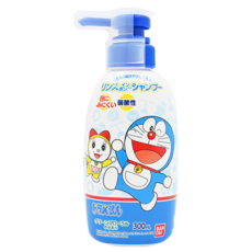 BANDAI 二合一洗髮精 多拉A夢 清爽花香 兒童適用 可愛卡通包裝, 300ml, 1瓶