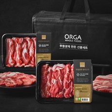 올가홀푸드 무항생제 인증 도축 4일 돈육 삼겹살 400g x 2개 + 목살 400g x 2개 특선세트, 1세트