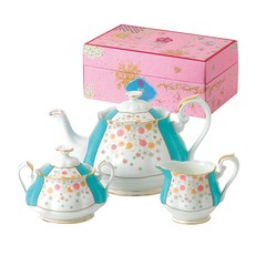 皇家阿爾伯特 100 週年刷新茶具套裝 3 件 1930 年薄荷裝飾, 茶壺+糖+奶精, 1組