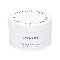 BORNTREE 黃金牛奶蒸氣乳霜 200g, 強效保濕, 質地柔軟, 輕薄質感, 四季可用, 1罐