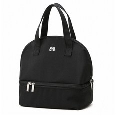 HelloKitchen 野餐便當雙層可分離保冷袋, 黑色