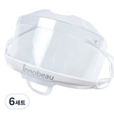 innobeau 위생 투명 마스크 본체 프레임 + 리필 필터 50p + 길이조절 귀 밴드 2p, 6세트