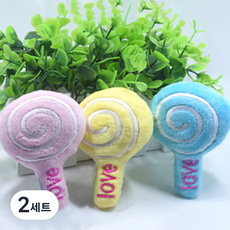 Titi Pet 狗狗粉彩迷你糖果絨毛玩具3件組, 藍色 + 黃色 + 粉紅色, 2套