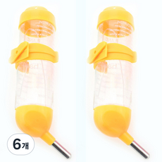 블럭마트 햄스터 기니피그 소동물 물통 125ml, 옐로우, 6개