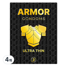아머 루브리케이트 울트라씬 콘돔, 3개입, 4개