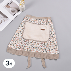 데이소이 원포켓 작은 꽃무늬 허리 앞치마 ONE SIZE, 01 그린, 3개